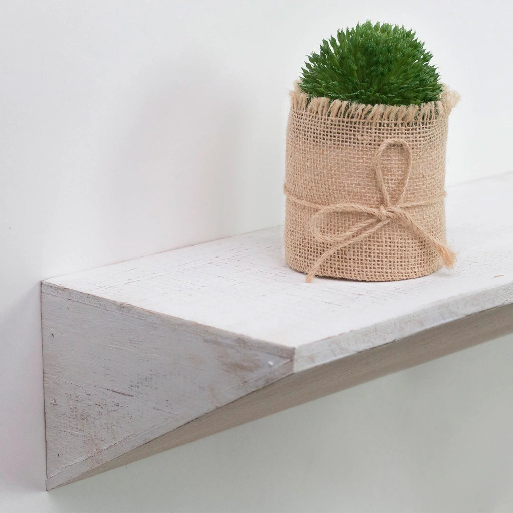 White Wood Floating Wall Mount Shelf C67446