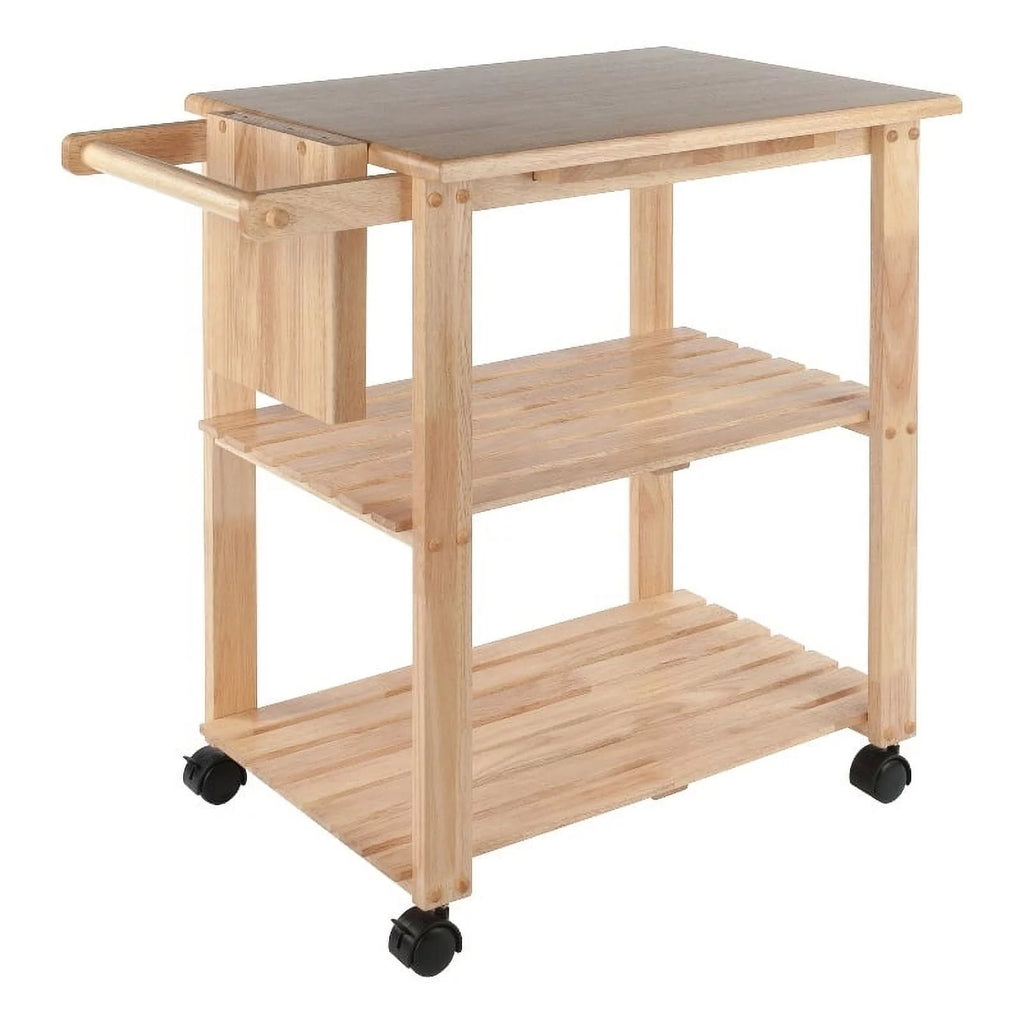 Wood Butcher Block Kitchen Cart in Natural Y596226