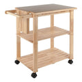 Wood Butcher Block Kitchen Cart in Natural Y596226