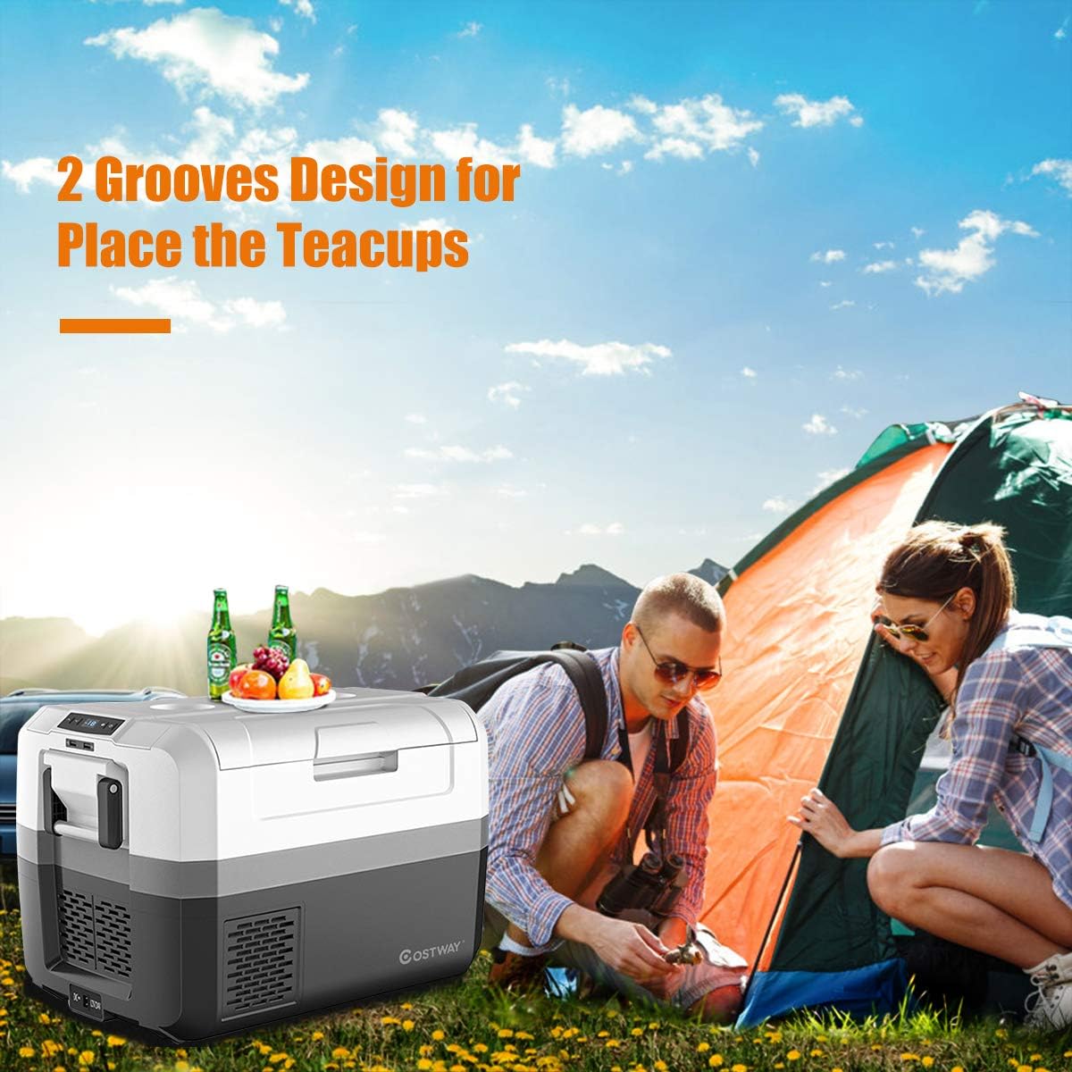 Portable Car Refrigerator 48-Quart Compressor Travel Fridge E396