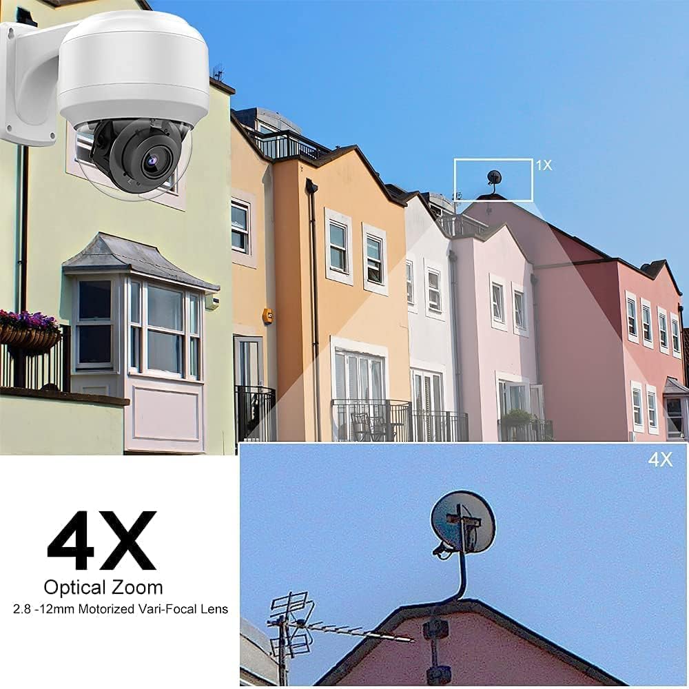 8MP PTZ PoE IP Dome Camera with Built-in Mic I148
