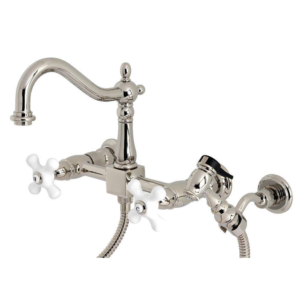 Oil Rubbed Bronze Wall Mount Kitchen Faucet with Brass Sprayer N329200