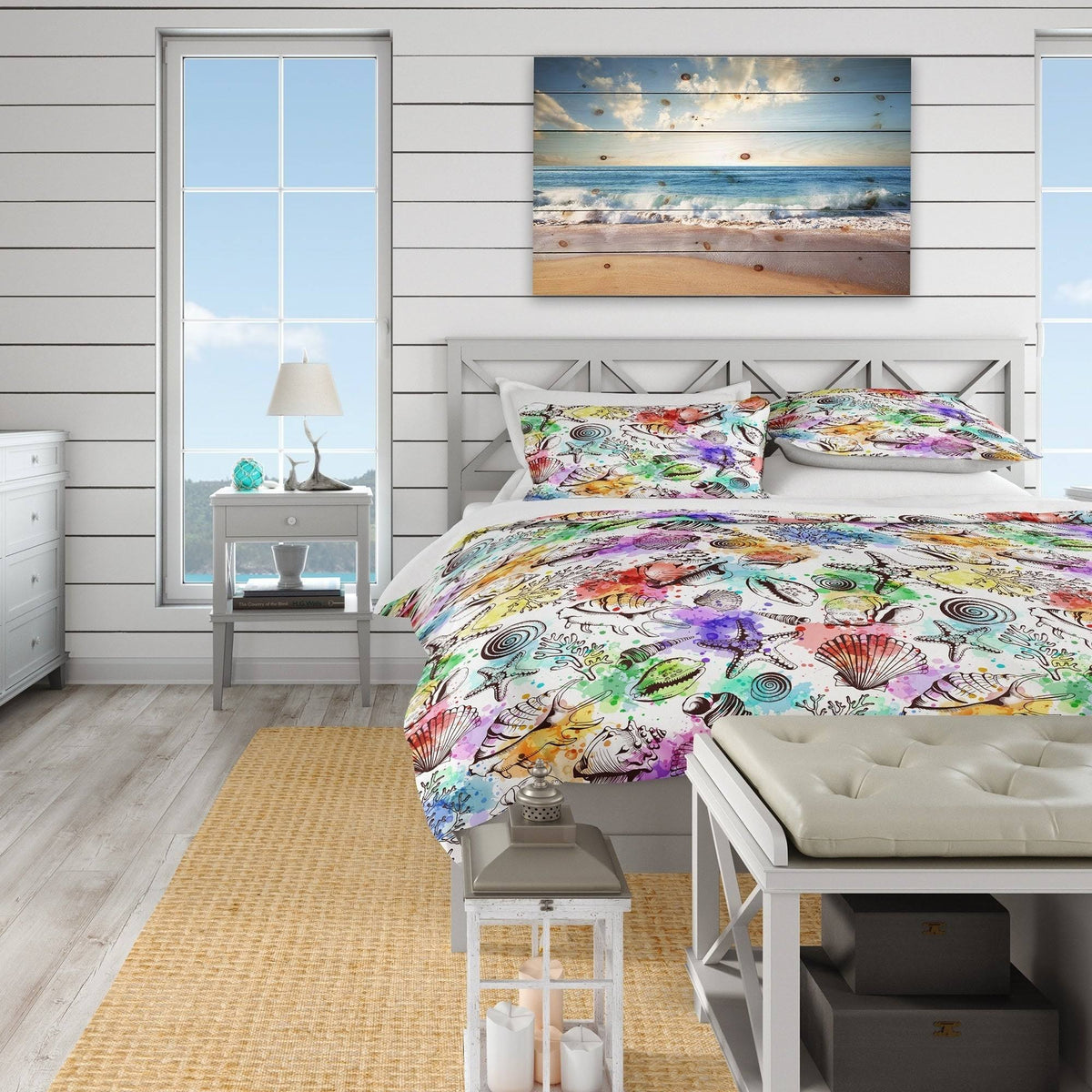 Nautical Coastal Bedding Set Twin Duvet Cover A1992