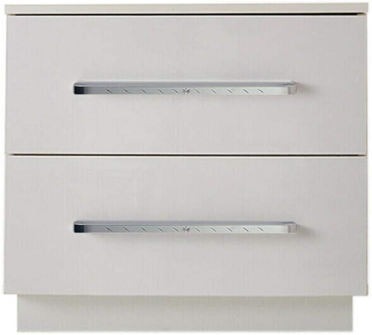 White 2 Drawer LED Nightstand V459