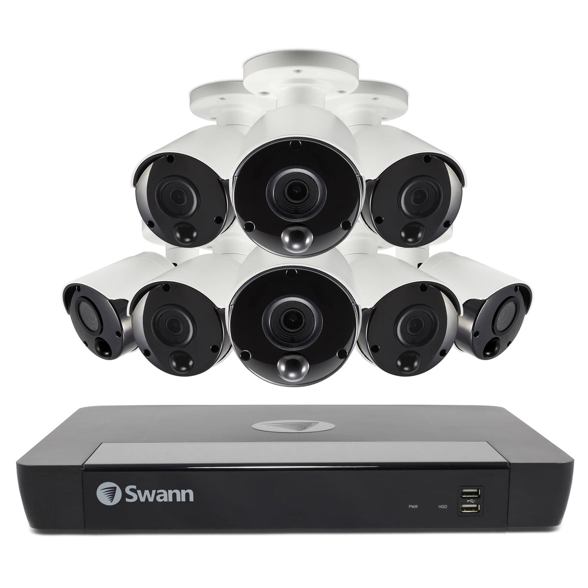 16-Channel NVR with 8 Wired Outdoor Cameras Night Vision 2 TB A2546