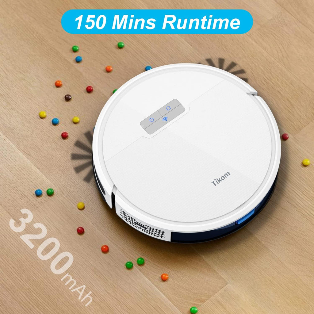 2 in 1 Robot Vacuum and Mop Combo, 4500Pa Suction, 150mins Max, Wi-Fi Q535507