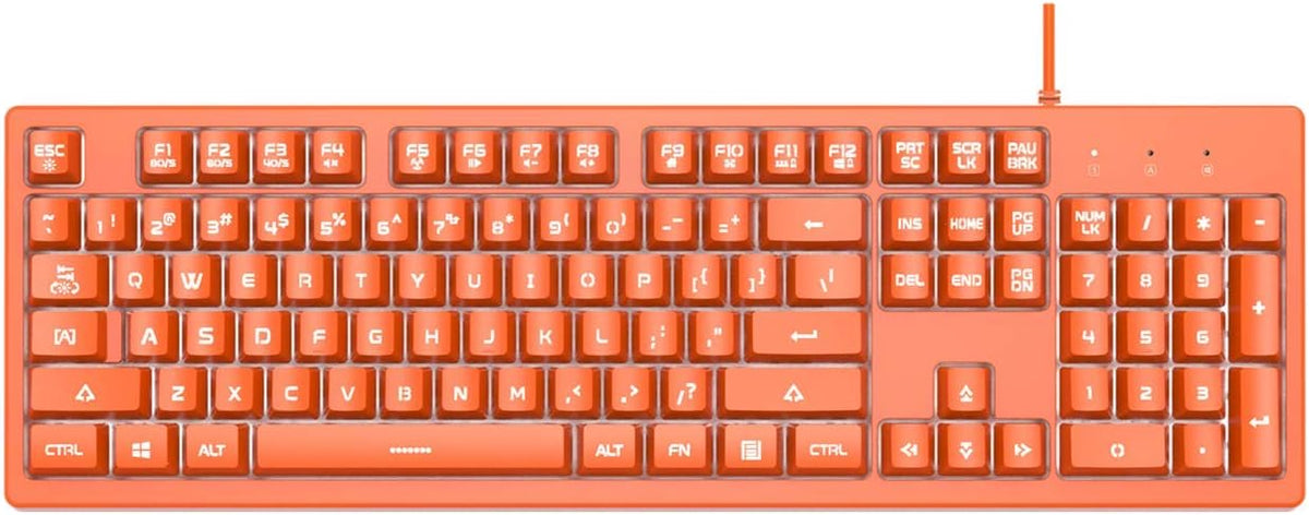 White Backlit Wired 104 Keys Gaming Keyboard Pack of 2 P793
