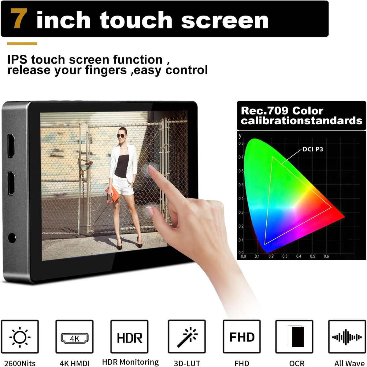 7 inch Touch Screen Camera Field Monitor H808012