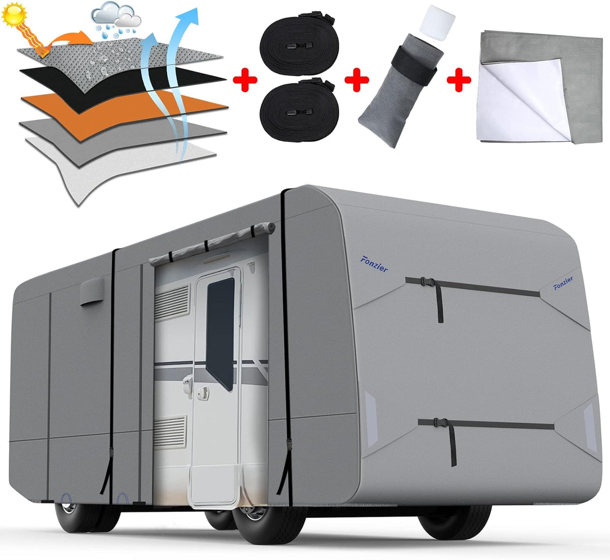 5 Layers Heavy Duty RV Cover for 38'-42' Motorhome F56053