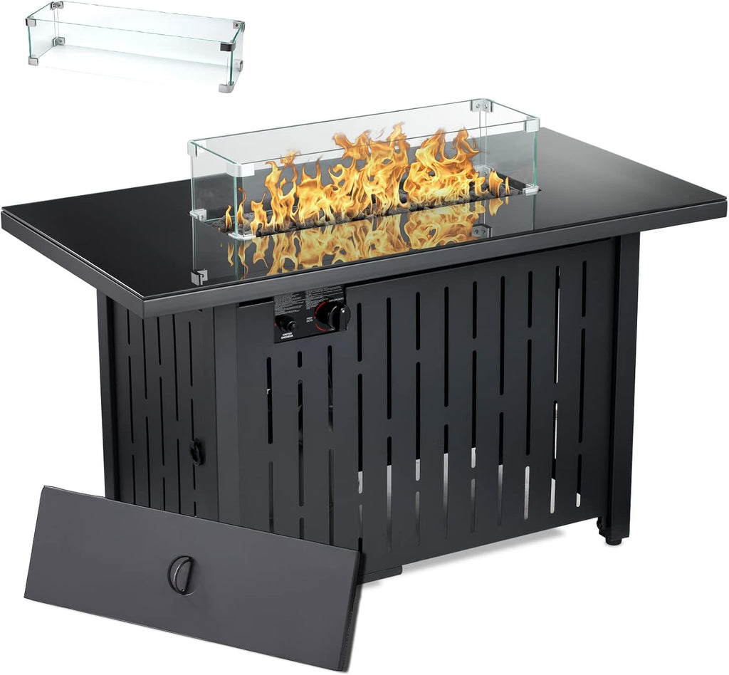 50,000 BTU Square Propane Fire Pit Table O9979