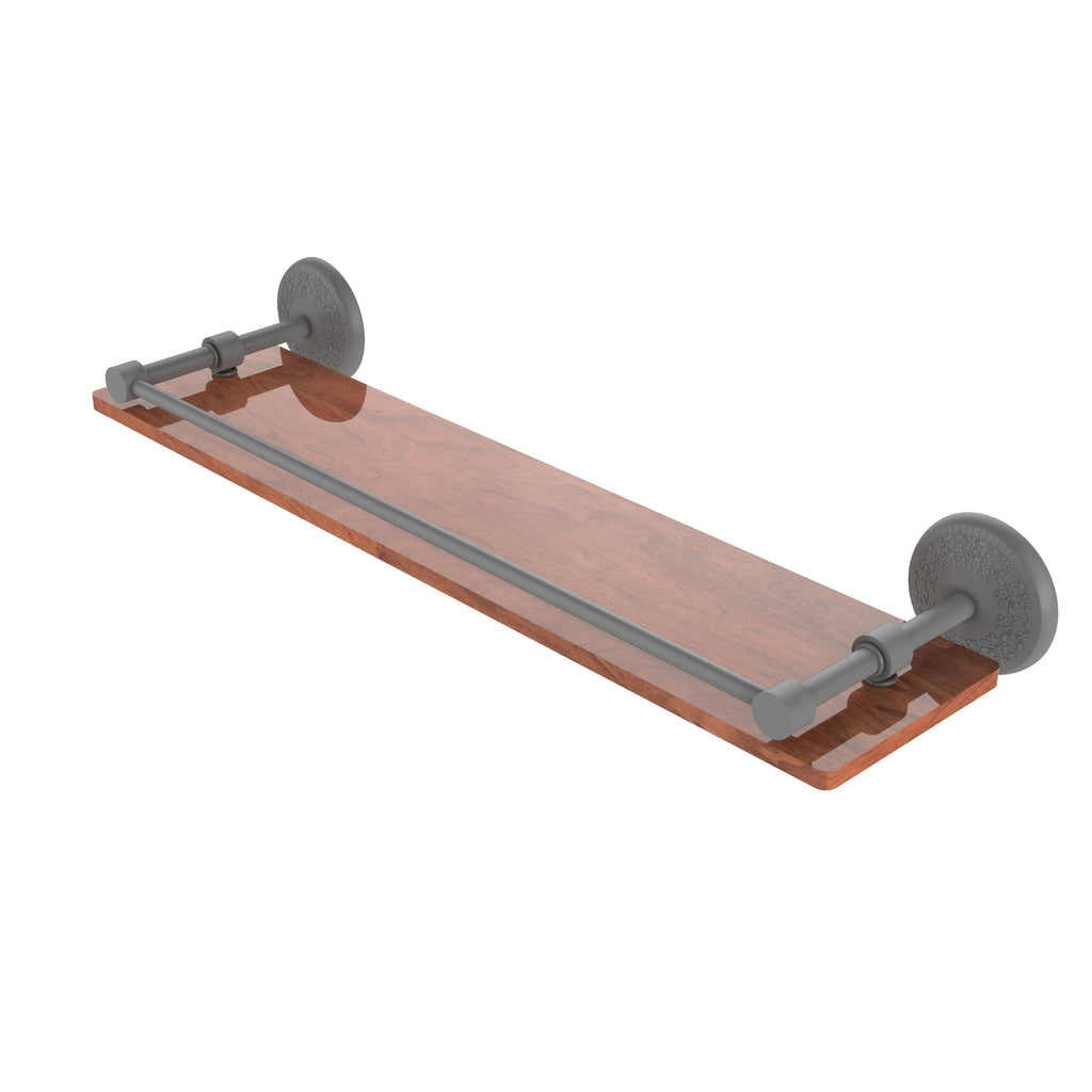 22 in. Solid IPE Ironwood Shelf with Gallery Rail V71336