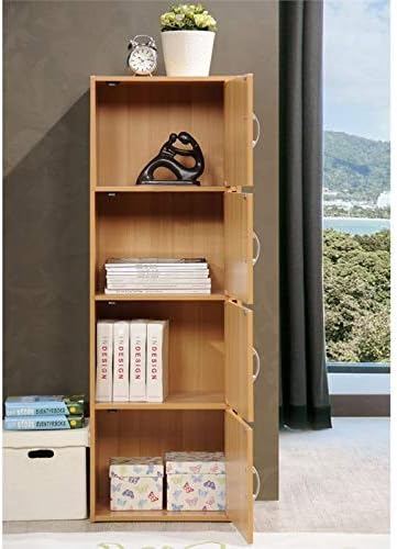 4 Shelf 4 Door Bookcase in Beech T38052