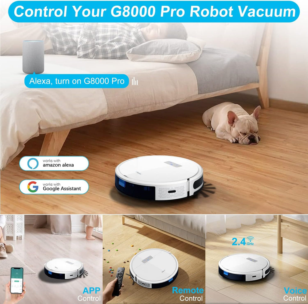 2 in 1 Robot Vacuum and Mop Combo, 4500Pa Suction, 150mins Max, Wi-Fi Q535507