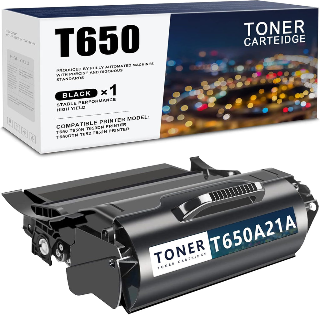 Compatible T650 Toner Cartridge 1 Pack Black U552853