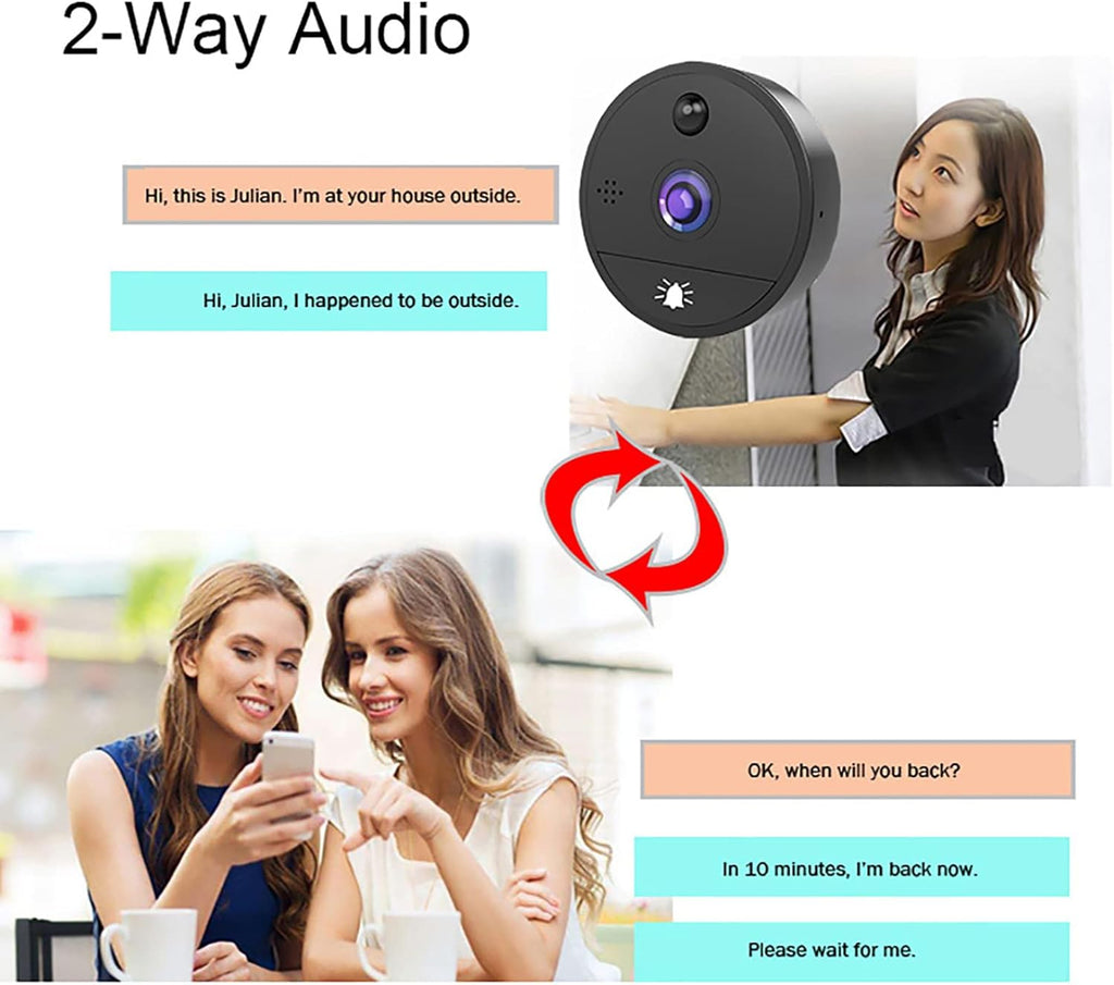 1080P WiFi Video Doorbell Peephole Camera 4.3 Inch O43476