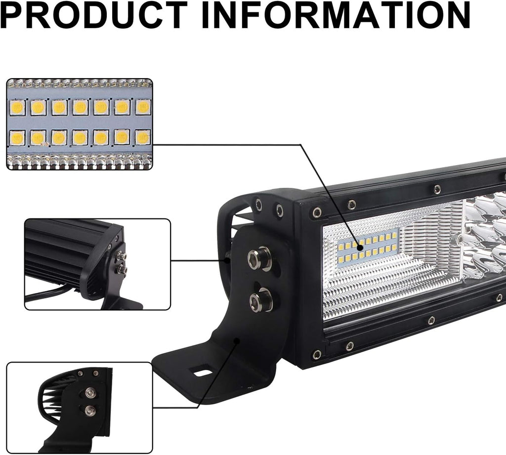 288w 50inch Curved Led Light Bar Spot Flood Combo Beam Pack of 2 F356272