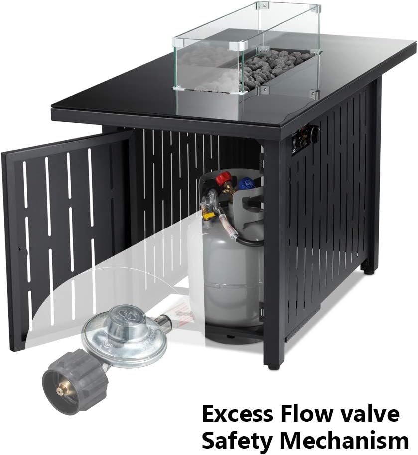 50,000 BTU Square Propane Fire Pit Table O9979