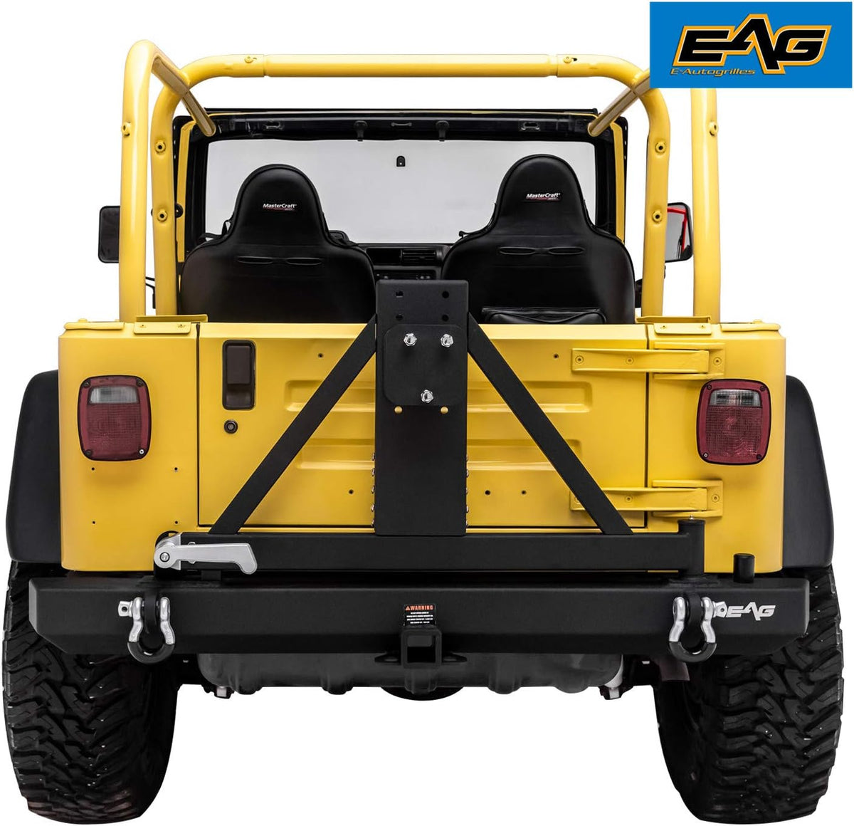 Black Textured Rear Bumper with Tire Carrier Y649