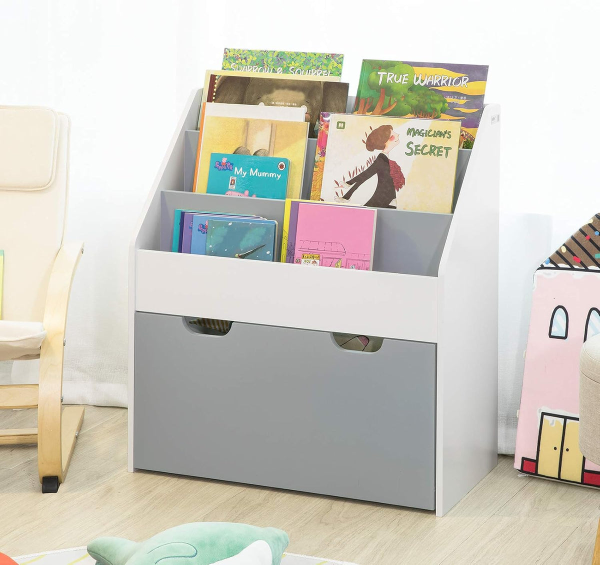White Kids Bookcase Q742747