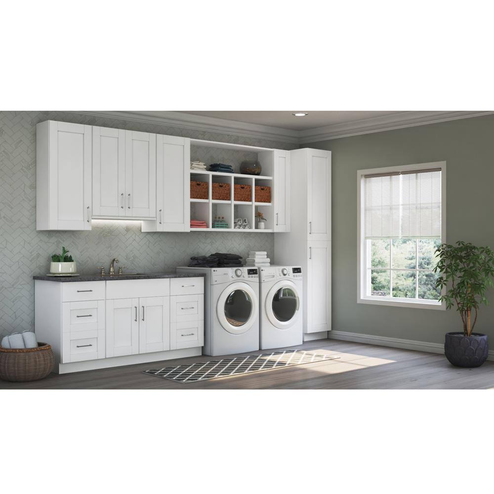 36X34.5X24x22 Shaker Sink Base Cabinet in Satin White V821219