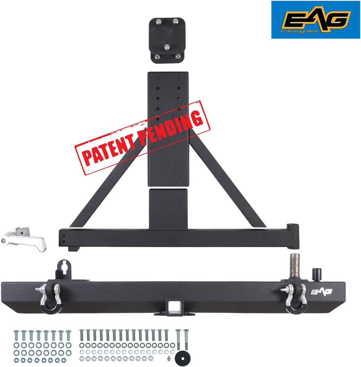 Black Textured Rear Bumper with Tire Carrier Y649