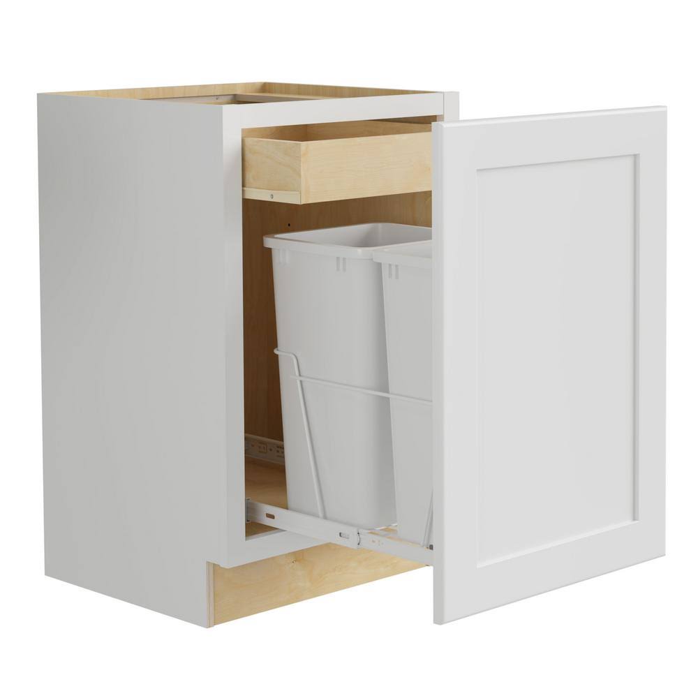 Plywood Shaker Double Wastebasket Base Kitchen Cabinet N6380