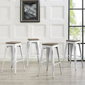 White Solid Wood Bar Stool I20864