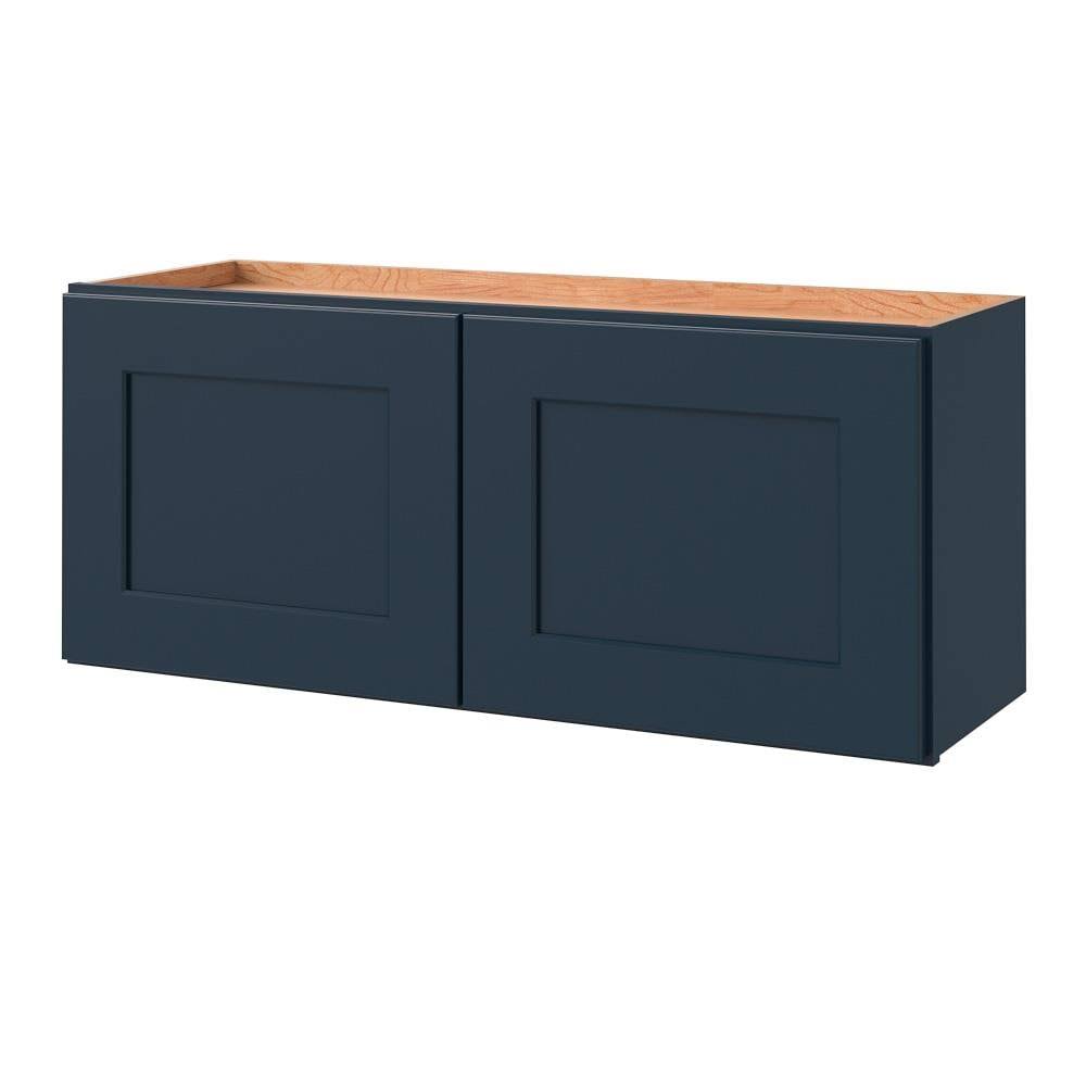 36-in W x 15.125-in H x 12-in D Navy Square Door Wall Cabinet P4314
