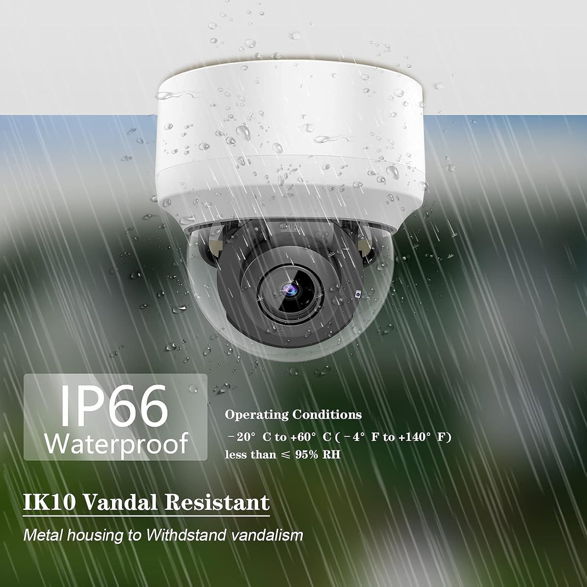 8MP PTZ PoE IP Dome Camera with Built-in Mic I148