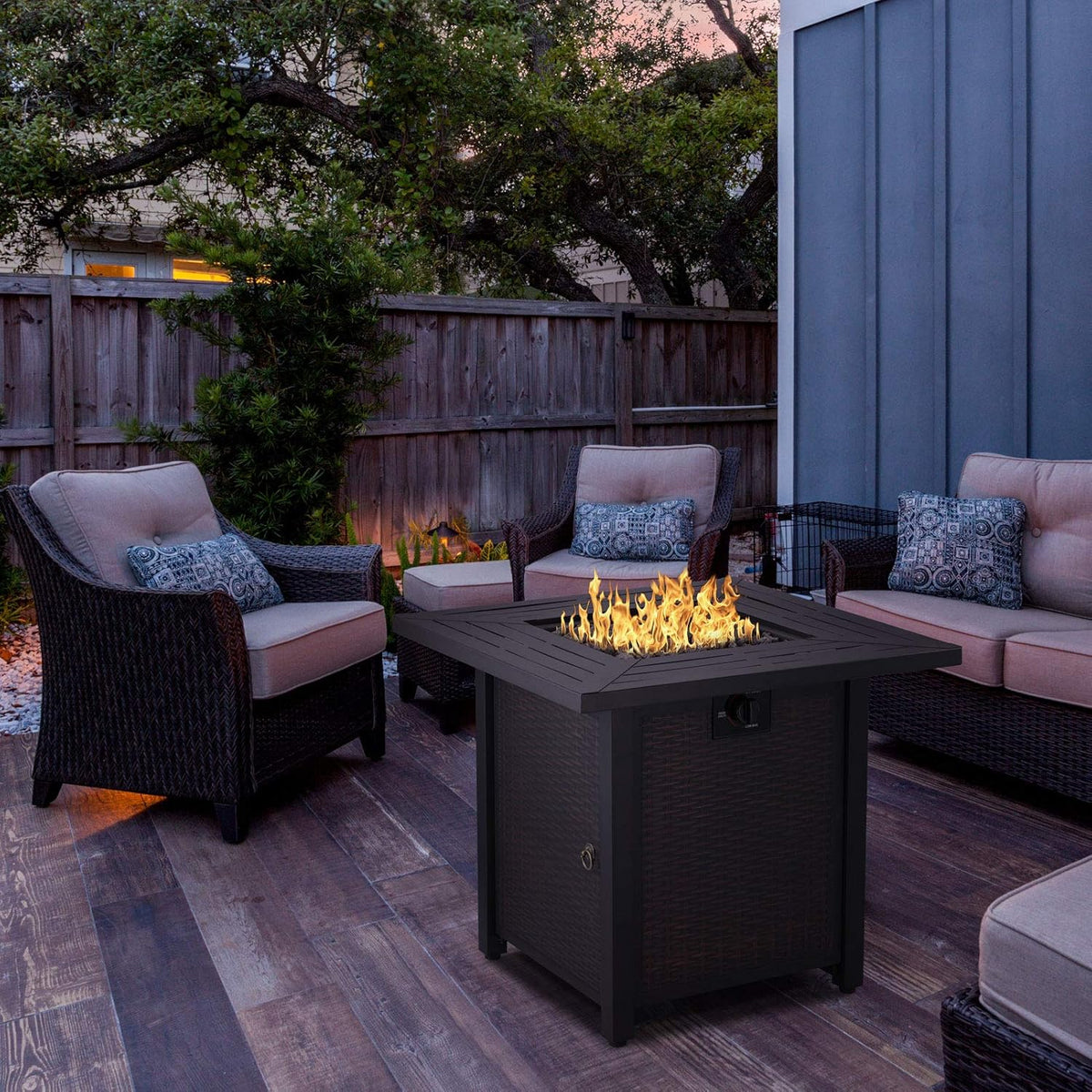 50,000 BTU Square Propane Fire Pit Table O9979