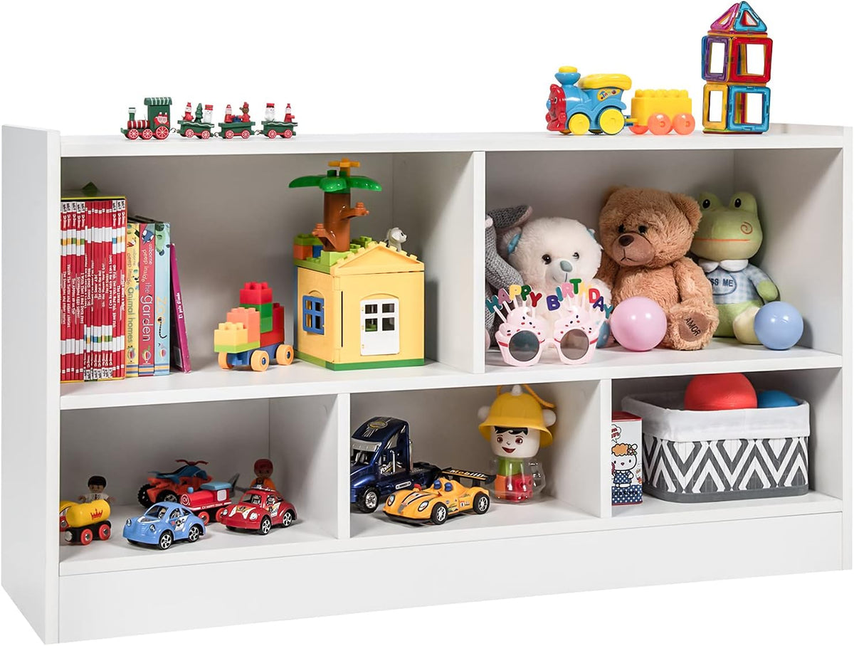 White 5-Section Wooden Toy Storage Organizer N626539