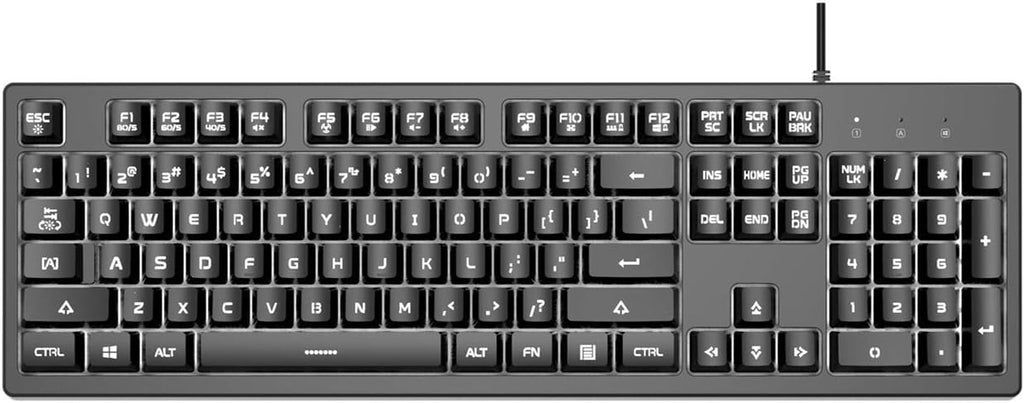 White Backlit Wired 104 Keys Gaming Keyboard Pack of 2 P793