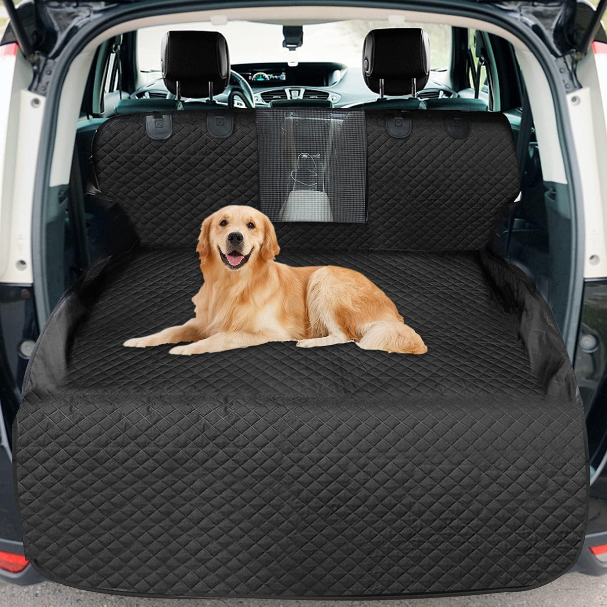 Waterproof Nonslip Dog Cargo Liner with Mesh Window Q9287