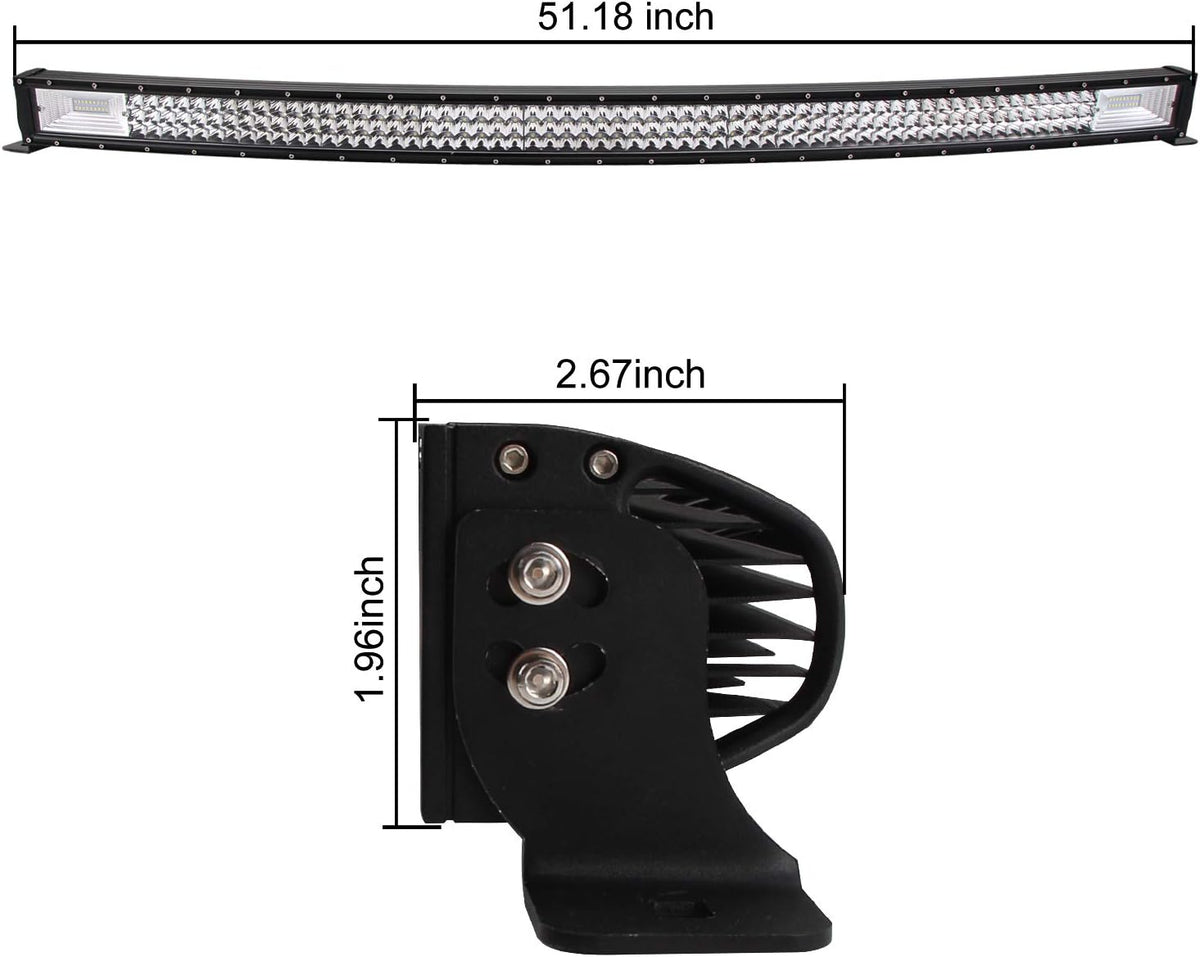 288w 50inch Curved Led Light Bar Spot Flood Combo Beam Pack of 2 F356272