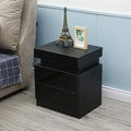 Black 2 Drawer Bedside End Table U423385