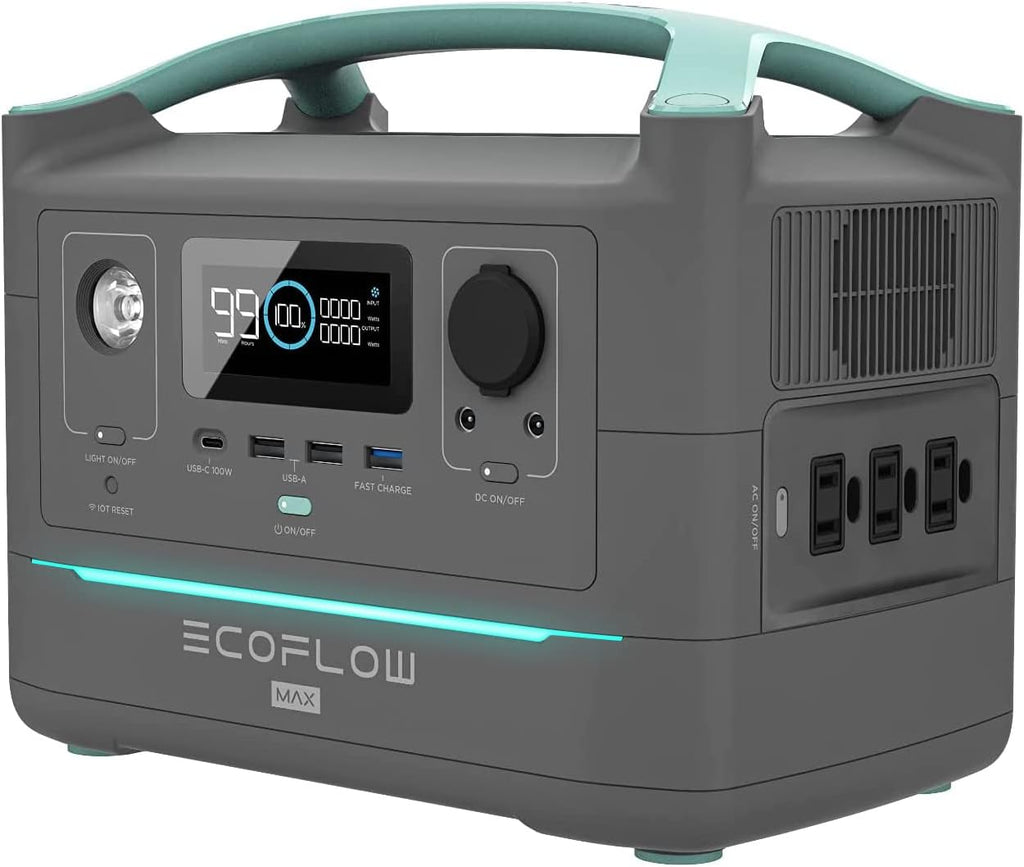 Portable Power Station 576Wh 600W AC Outlets Solar Generator I173