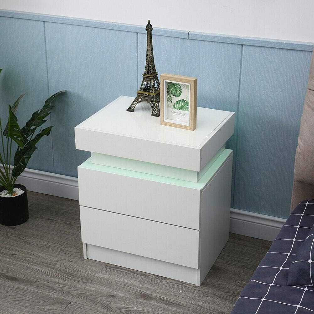 Black 2 Drawer Bedside End Table U423385