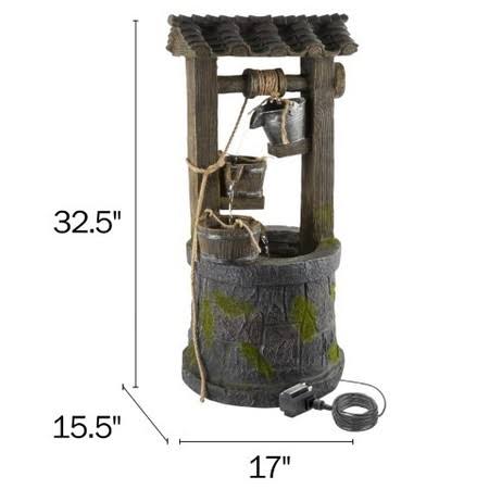 4-Tier Wishing Well Fountain Polyresin B2543