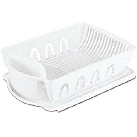 Large Dish Drainer and Drainboard 2 Piece Sink Set White X24749