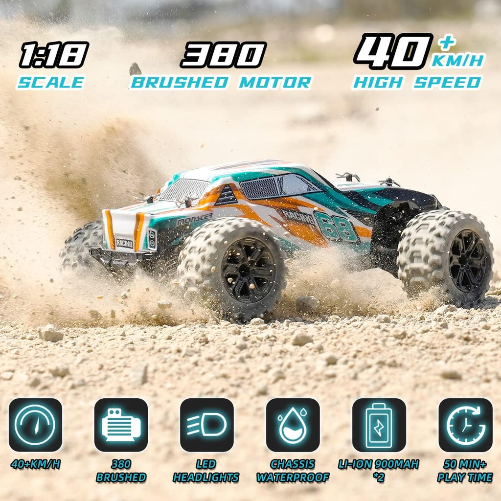 1:18 Remote Control High Speed RC Monster Truck with Rechargeable Batteries Pack of 2 Z23251