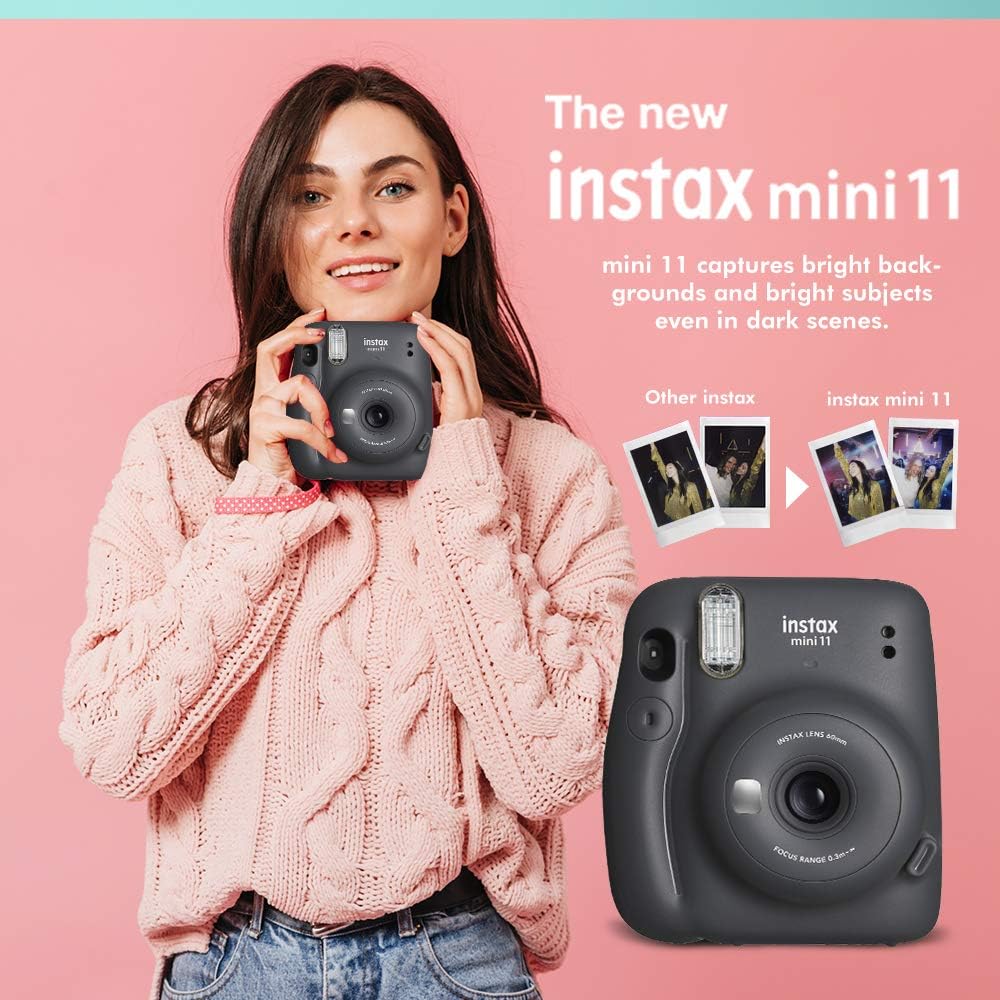 Charcoal Grey Instant Film Camera with 80 Exposures Film M9817