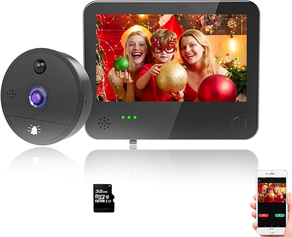 1080P WiFi Video Doorbell Peephole Camera 4.3 Inch O43476