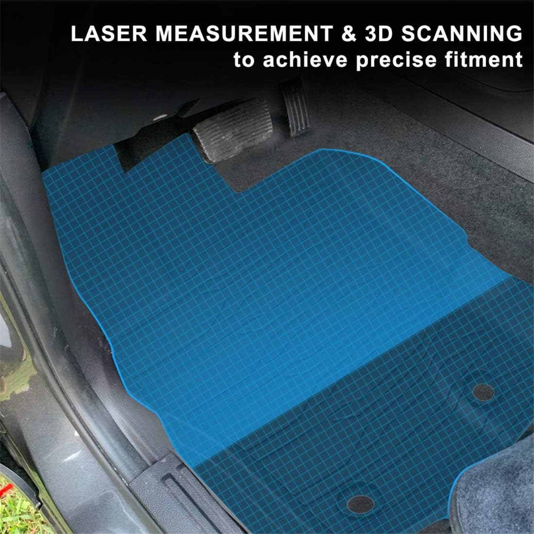 All Weather Floor Mats Liners Front Rear 2 Row Seat TPE Black Z8822