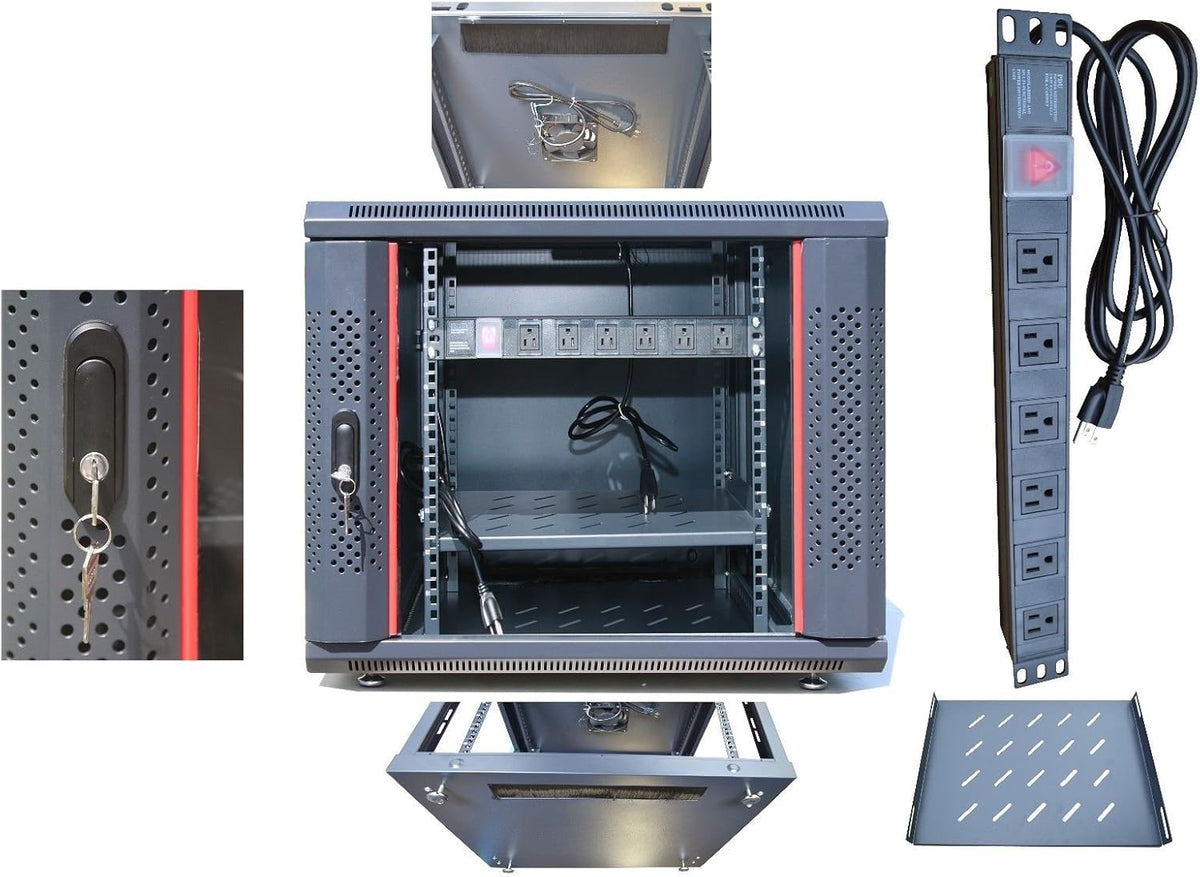 12U 35 Inch Deep Locking Server Rack Cabinet G7226