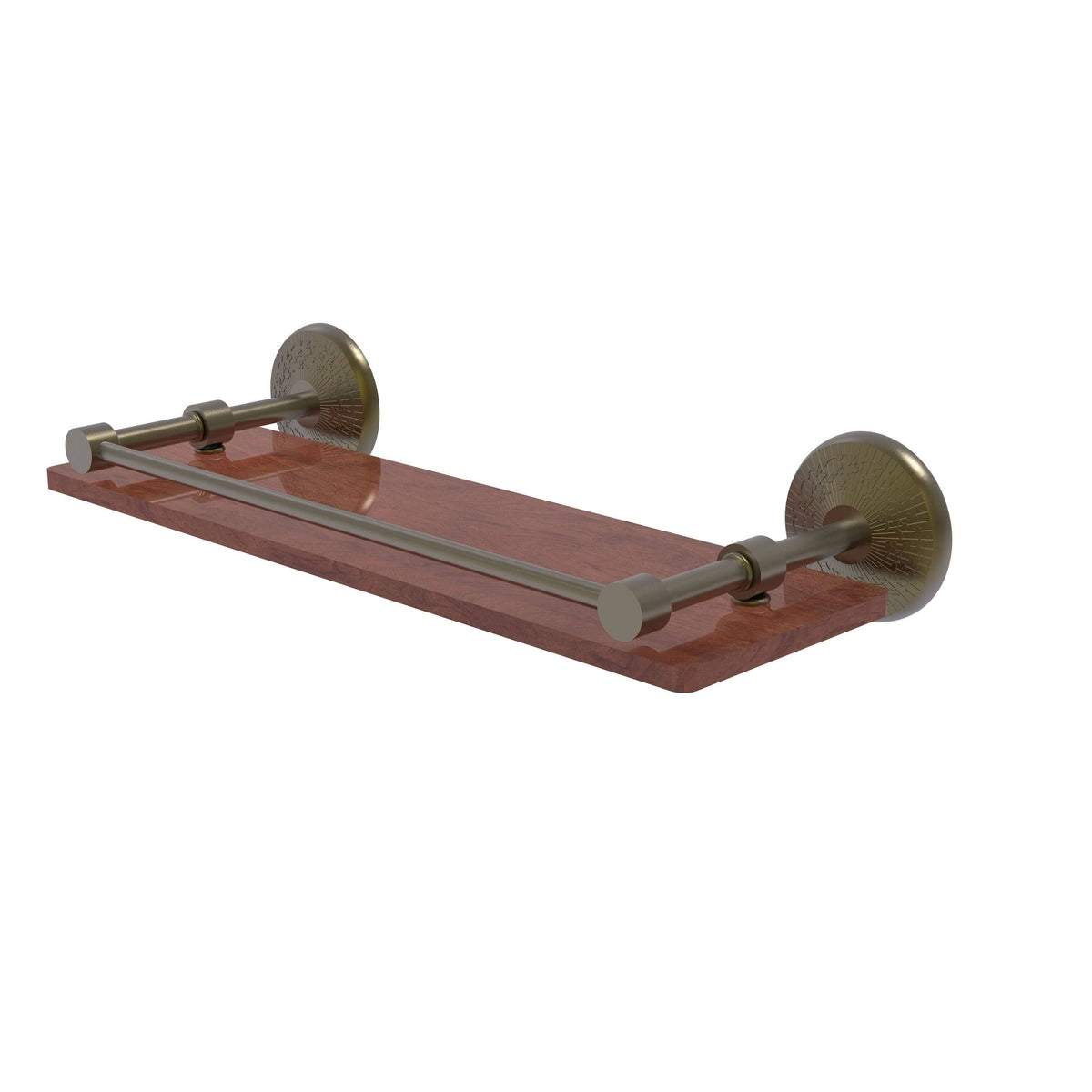 22 in. Solid IPE Ironwood Shelf with Gallery Rail V71336