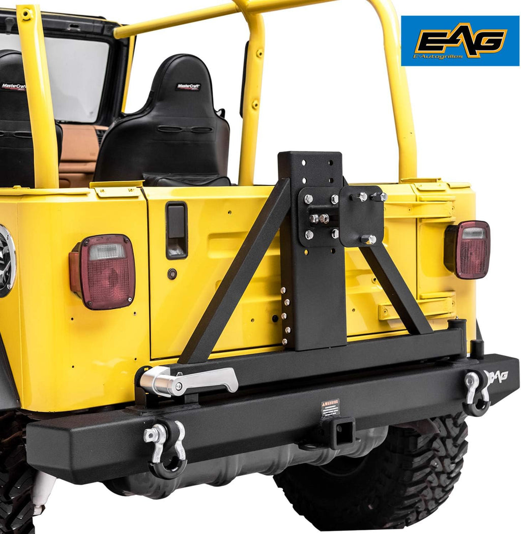 Black Textured Rear Bumper with Tire Carrier Y649