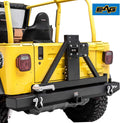 Black Textured Rear Bumper with Tire Carrier Y649
