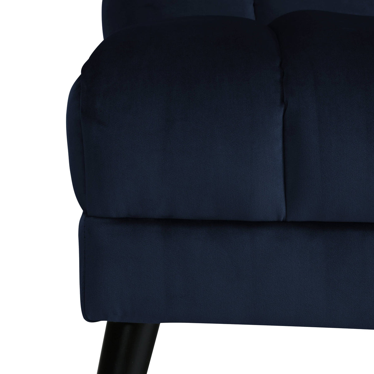 Navy Blue Velvet Armless Loveseat D29861