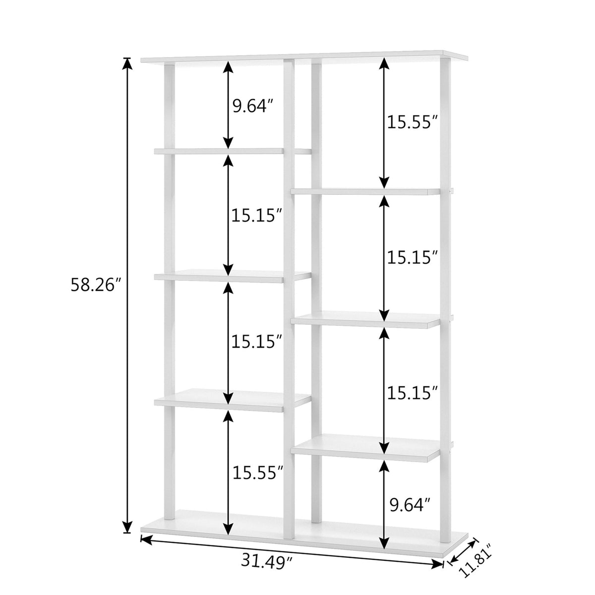White 5-Tier Bookshelf W811798