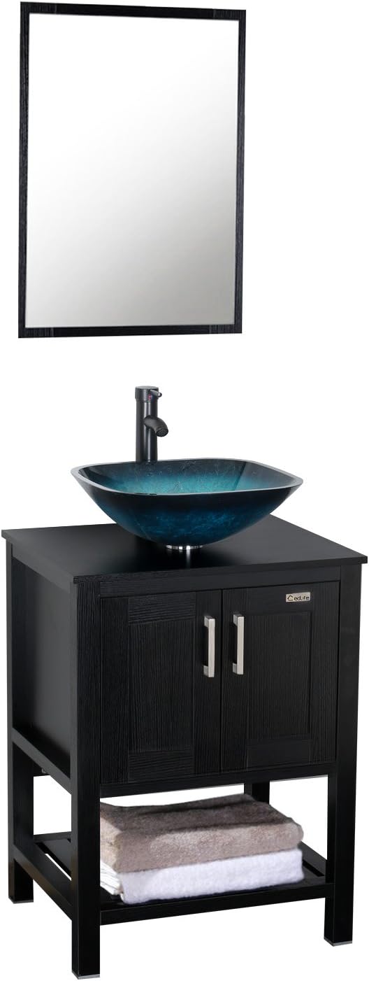 24 inch Bathroom Vanity with Ceramic Vessel Sink and Faucet S3445